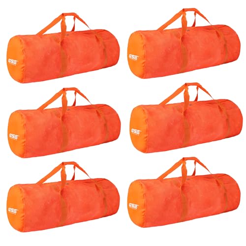 Orange Heavy-Duty Large Mesh Sports Duffle Bag, Dry Bag, Diving Equipment Scuba Bag with Zipper. Great for Gym Workout, Sport Balls Storage, Scuba Gear, Snorkeling, Water Sports and Travel - color: Orange, style: 6-pack