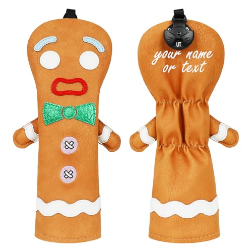 Funny Golf Club Head Cover Driver Headcover Fairway Wood Headcover Hybrid Club Head Cover Brown Monster Cookie - style: Custom Hybrid