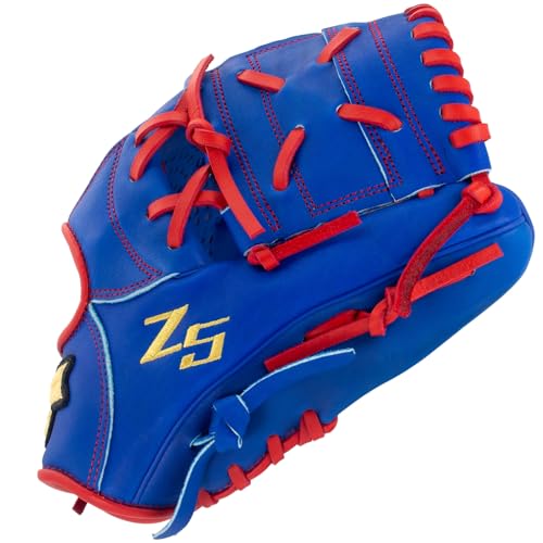 SSK Z5 Craftsman Youth Baseball Glove – 10.5” – 11” – 11.25” – 11.5” Right & Left Hand Throw - color: Royal/Red - One-Piece Web, size: 11" - Right Hand Throw