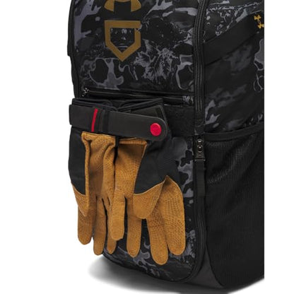 Under Armour Unisex Utility Baseball Backpack Print, (005) Black / / Metallic Gold, One Size Fits All - color: (005) Black / / Metallic Gold