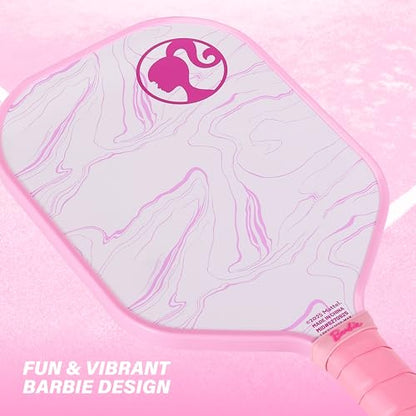 Barbie Pickleball Paddle Set with Carry Bag, Pickleball Starter Kit with Paddle & Balls, Lightweight Sports Set for Kids, Teens & Beginners (Pink)