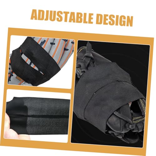 GANAZONO 4pcs Baseball Glove Strap Gloves Wrapping Band Replacement Strap Handed Safety Gloves Baseball Glove Band Glove Fixing Wraps Straps Baseball Catcher Strap Guard Polyester Black