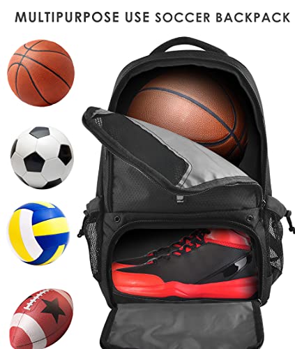 BROTOU Basketball Backpack, Large Basketball Bag with Shoes and Ball Compartment, Soccer Backpacks for Basketball/Volleyball