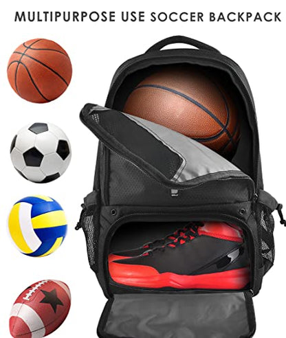 BROTOU Basketball Backpack, Large Basketball Bag with Shoes and Ball Compartment, Soccer Backpacks for Basketball/Volleyball