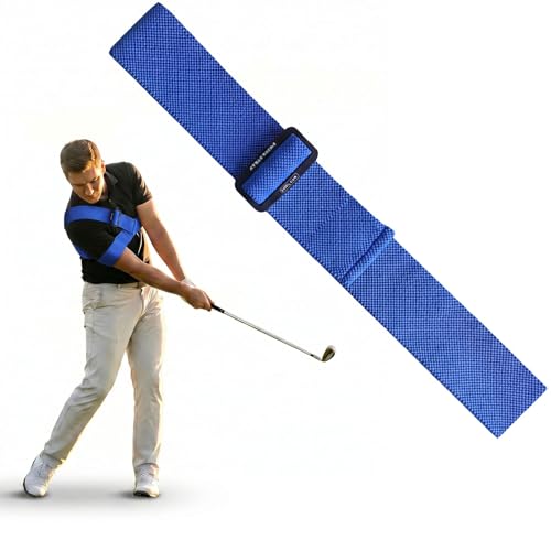 Golf Swing Trainer Aid, Adjustable Swing Plane and Grip Correction Tool for Improving Accuracy and Distance, Portable Golf Practice Equipment for Men and Women - color: Blue