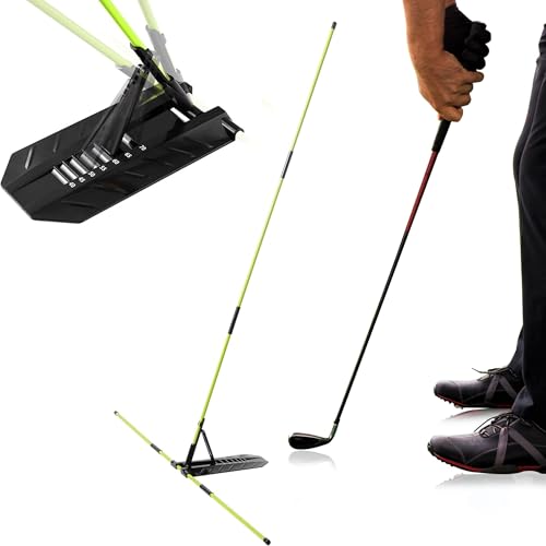 Golf Alignment Stick Holder, Golf Swing Trainer Training Aid, Adjustable Golf Posture Corrector, Portable Golf Swing Correction Equipment for Indoor & Outdoor Practice for Men Women Beginners - color: Green
