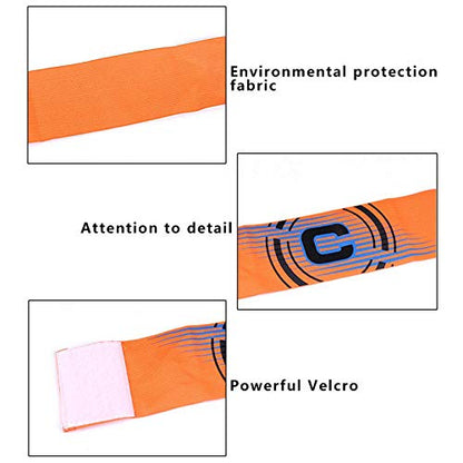 Haploon Football Soccer Captain Armband,Basketball Adjustable Player Bands,Colored Elastic Captain Armband Anti-Drop Captains Armbands for Adult - Pack of 5