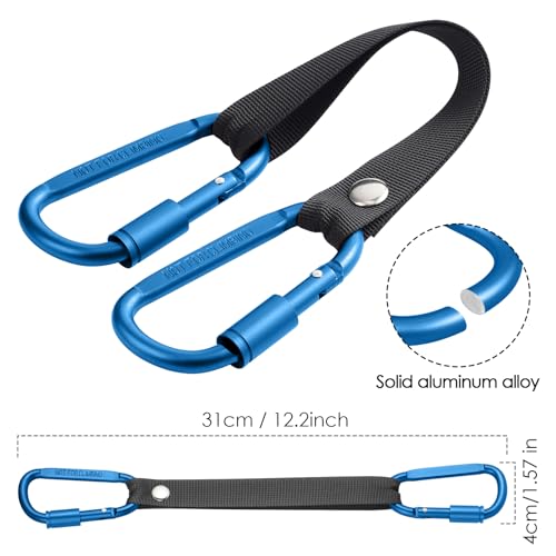 Bag Hook for Fence, Aluminum Alloy Carabiner Strap for Hanging Baseball Softball Pickleball Tennis Bags (Blue 2) - color: Blue