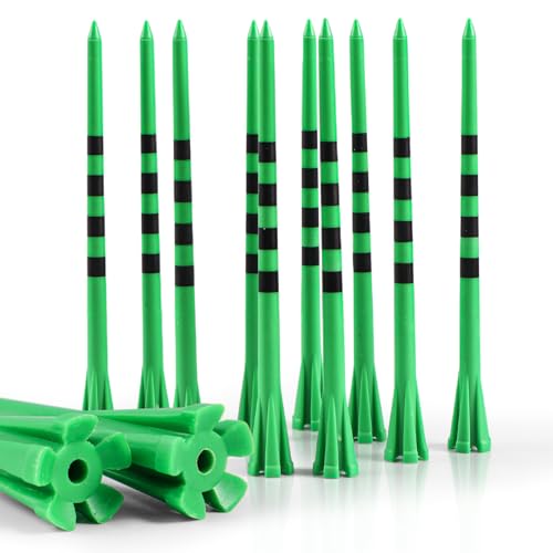 Amy Sport Extra Long Golf Tees Plastic 4 Inch or 5 Inch 30 Pack, 5 Prong Unbreakable & Consistent Height Tees, Driving Range Tee Easy to Find in White Pink Green for Men Women - color: Green, size: 5 Inch