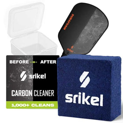 Pickleball – Paddle Cleaner Eraser with Carrying Storage Case, Premium Carbon Fiber Pickle Ball Racket Cleaner, Fast & Easy Rubber Eraser Removes Ball Residue, Dirt & Scratches - color: Navy Blue