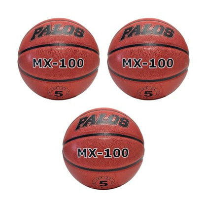 Palos Sports - MX-100 Composite Basketballs, for Kids and Adults, Indoor and Outdoor Use | Size 5, Size 6 and Size 7, Single or Set of 3 - size: Size 5 (27.5")