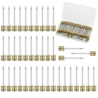 20 Pack Brass Ball Pump Needles with Storage Case - Heavy Duty No Break Air Pump Needles for Basketball