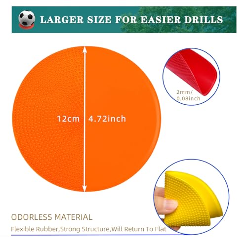 LAZR Non Slip Agility Marker Aggregate Dots 4.72 inch 9 inch Floor Dot Marker for Classroom Dance Sports Football Basketball Speed Agility Training - style: 4.72inch 60pcs