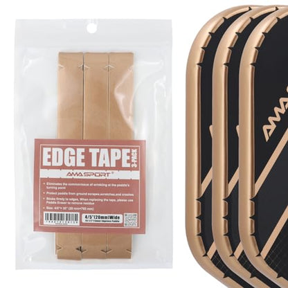 PICKLETECH Pickleball Paddle Protection Tape - Paddle Head Edge Guard - Racket Edge Protection Tape -Fit Perfectly Curved Edge -No Wrinkling - color: Rose Gold, size: Width 20mm