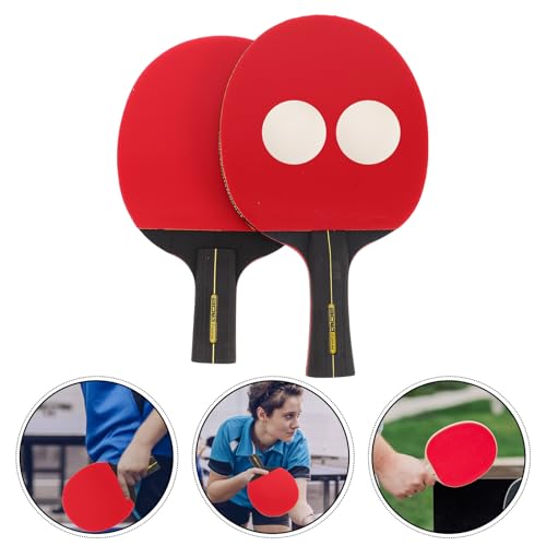 FUOYLOO Table Tennis Paddle Set for Students with 1 Long and 1 Short Pure Wood Rackets, 3 Ping Pong Balls, Anti-Slip Handles, Portable Trainer Kit for Home and Outdoor Sports