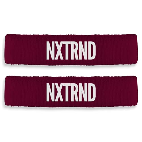 1 Pair Nxtrnd Bicep Bands, Sweat-Absorbent Arm Sweatbands, Football Accessory - color: Maroon
