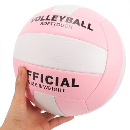 POPETPOP Soft Indoor Volleyball Practice Ball for Adults, Standard Size 5, Soft-Touch Explosion-Proof Machine-Seamed Training Volleyball for Entrance Exam and Indoor Sports