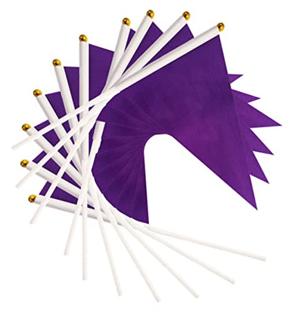 50 Pack Purple Pennant Small Mini Flags On Sticks,Hand Held Solid Purple Pennant DIY Graffiti Flag,Party Events Celebration,School,Grand Opening,Kids Birthday,Sports Clubs,Flower Pot - color: Purple