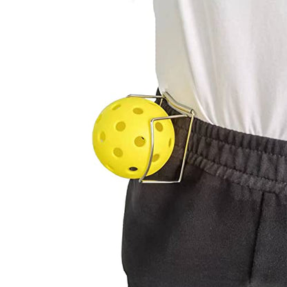 Pickleball Tennis Ball Holder-Waist Clip Hold Ball for Trainings Suitable Size Silver Colour Pack of one