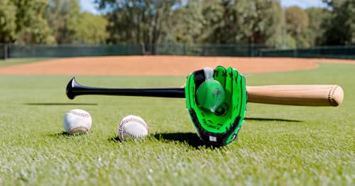 PHINIX Baseball Glove Tee Ball Mitts with Soft Ball for Kids Play & Training 8.5"-10" - color: Green, size: 9"Right Hand Throw