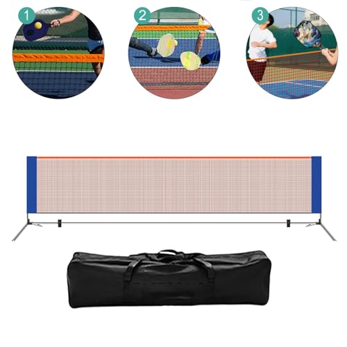 Pickleball Net Easy Install Portable Net System with Storage Bag Stable Steel Tube Lightweight PP Material Suitable for Parties Driveways Home Court - size: 4.2m
