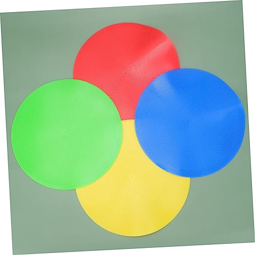 balacoo 4pcs Reusable Football Training Markers Round Markers Red Yellow for Soccer Drills Agility Training and Sports Activities