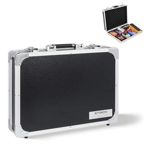 STRICH Guitar Pedal Case, 17" x 12.20" x 3.94" Aluminum Locking Effect Pedal Case with Mounting Tape, Compatible with Single Pedals & Multi-Effects - size: STANDARD (17" x 12.2" x 3.9")