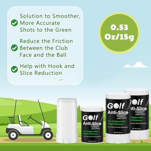Halloscume 4 Pcs Golf Anti-Slice Anti-Slick Stick Compound for Clubs Boosts Distance and Increases Accuracy Gift for Golfer Supply - style: Regular Style