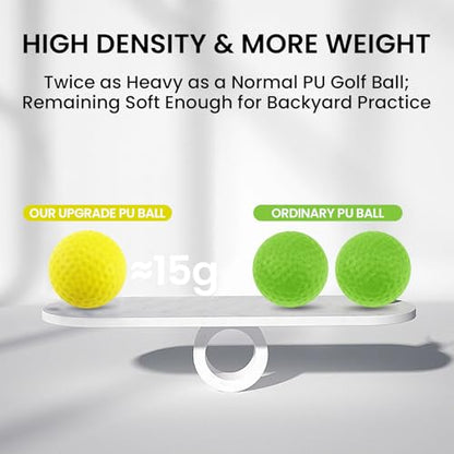 FINGER TEN Golf Practice Balls More Weight Real Ball Travel Value 12/24 Pack, 1/3 Distance of Regulation Golf Ball for Backyard Garden School, True Flight Feel Indoor Outdoor Use
