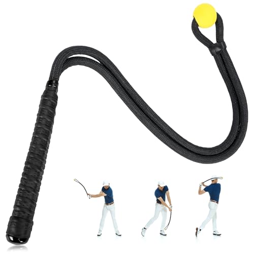 Golf Rope Swing Trainer,Portable Golf Training Aid Improve Speed,Rhythm and Warm Up,Indoor Outdoor Grip Trainer Golf Swing Training Aid for Beginners Advanced Golfers