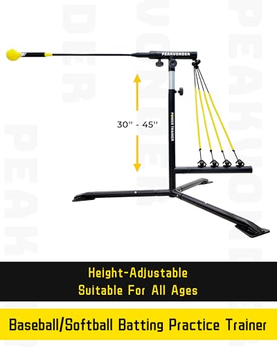 Baseball Softball Training Equipment,Baseball Softabll Hitting Trainer,Baseball Swing Trainer with 4 Power Bands, Improve Hand-Eye Coordination, Swing Mechanics, and Hitting Performance