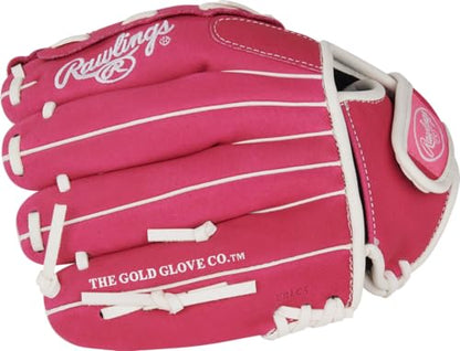 Rawlings | Sure Catch Series Youth Softball Glove - color: Pink / White, size: 10"