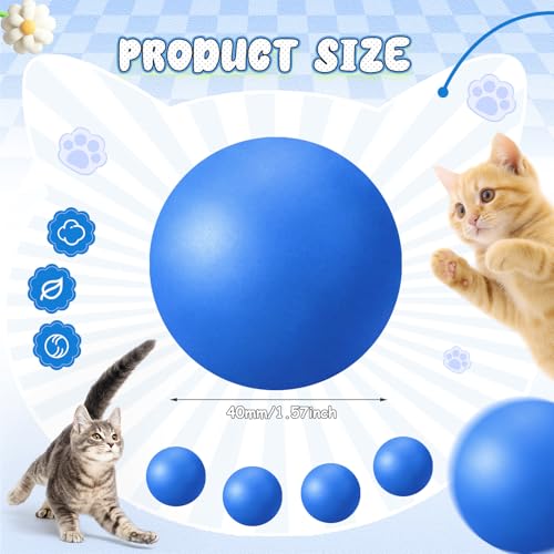 Hoteam 12 Pcs Cat Table Tennis Balls, 1.57 Inch Cat Ball Toys for Indoor Cats, High Bounce Table Tennis Balls, Interactive Bouncy Ball Toy for Kitten Cats Pets Playing Exercising Trainning(Blue) - color: Blue