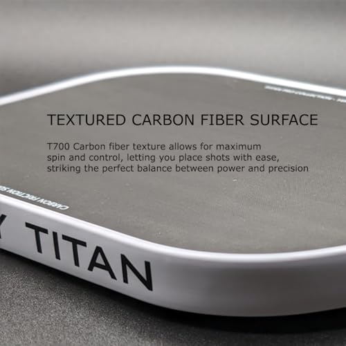 16 MM Titan Pro Control Pickleball Paddle | USAPA Approved | T700 Textured Carbon Fiber Friction Surface | Polypropylene Honeycomb Core | Rally Titan Pickleball Paddles | Single Paddle with Cover