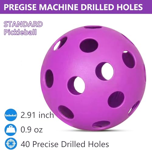 6 Pack Sports Outdoor Pickleballs - 40 Pickleball Balls - USA Pickleball Balls (USAPA) Approved - Official US Open Ball - color: Purple, style: 6 - Pack