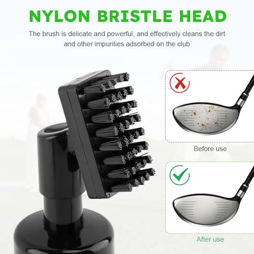 2Pack Golf Club Cleaner Brush,Golf Groove Sharpener Tool Golfs Club Brush with Retainer Clip and Squeeze Water Bottle,Holds 5 Ounces of Water,Essentials Golfs Accessories