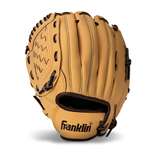 Franklin Sports Field Master Baseball + Softball Glove - Field Master Adult + Youth Baseball + Softball Mitt - Men's + Women's Gloves - Right Hand Throw - color: Camel, style: 10" - Basket Web