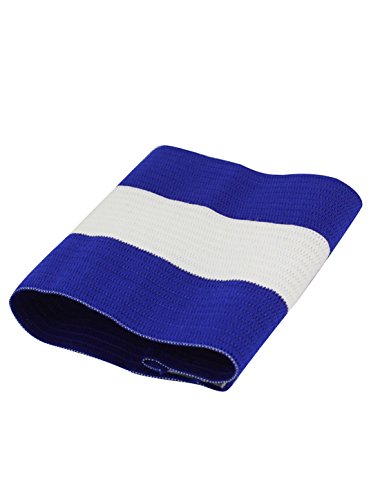 Ruilogod Detachable Closure Elastic Team Game Soccer Captain Armband Blue White (id: e8d 67a bea 643 79c