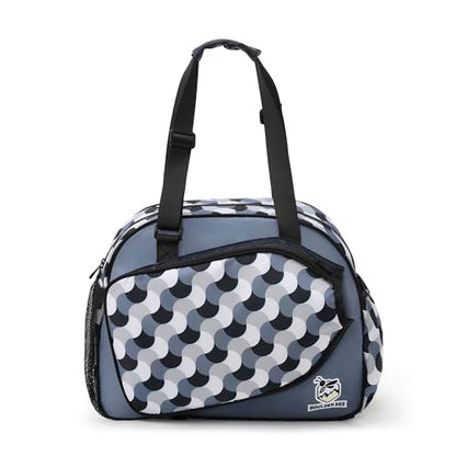 Boulder Bee Pickleball Bags, Premium Pickleball Tote Bag for Girls, Women’s Hand/Shoulder Gym Bag w Water Bottle Holder, with Pickleball Racquet/Paddle Holder - color: Blue Wave
