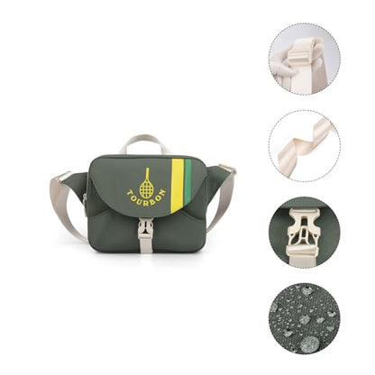 TOURBON Pickleball Bag for Men and Women with Exterior Paddle Holder, Small Lightweight Quick-Access Pickle Ball Paddle Sling Bag