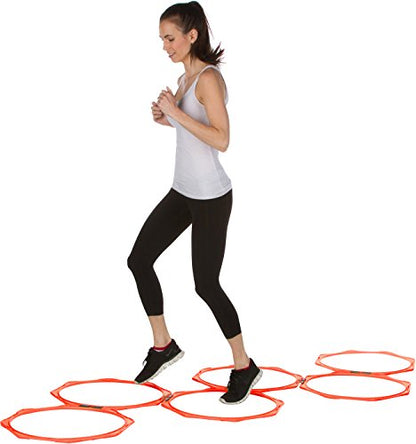 Hexagonal Speed & Agility Training Rings - Set of 6 by Trademark Innovations - color: Orange, size: 20"