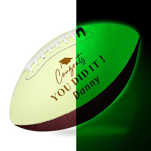EDSG Custom Football Groomsmen Gifts 2026 Graduation Gifts for Him High School Personalized Footballs Junior Footballs Class of 2026 Full 12-Inch Football Gifts for Coach Dad Fan Birthday - color: Design 7