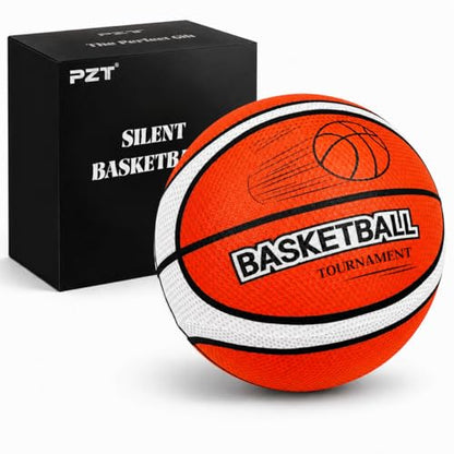 Silent Basketball Size 7 with Fabric Cover, 600g Airless Basketball for Quiet Dribbling and Indoor Training, Pro PU Foam Ball for Adults and Children, Ideal Gift for Birthdays or Christmas