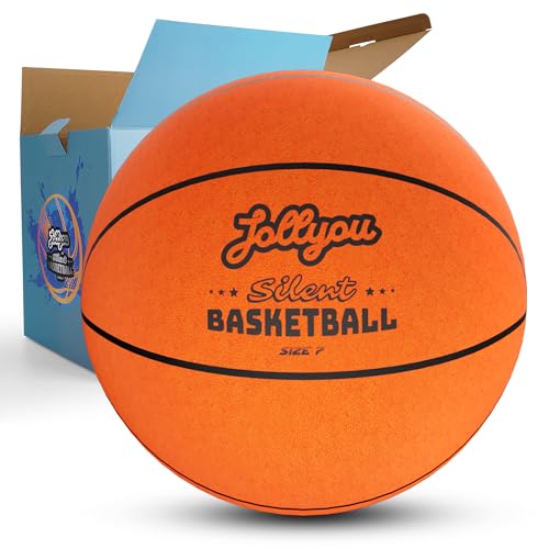 Silent Basketball Size 7 (29.5"), Airless Indoor Basketball for Quiet Dribbling Training, High-Bounce Foam Ball in Gift Box, Non-Compressed Packaging