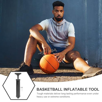 ORFOFE Hand Air Pump for Bike Tires and Sports Balls with 2 Needles, Manual Inflator for Basketball, Soccer, Volleyball, Yoga and Pilates Exercise Balls, Portable Outdoor Inflation Tool