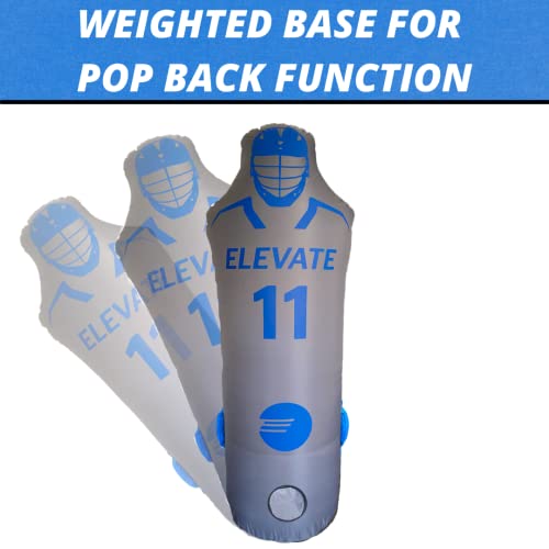Elevate Inflatable Defender Dummy w/Air Pump - Great Sports Training Aid for Lacrosse, Soccer, Basketball, Field Hockey, Punching Bag. Highly Portable and Fun. - style: 11th Man Defender Pro