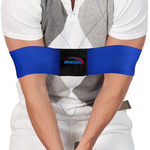 Golf Swing Training Aid - Muscle Memory & Connection Swing Corrector for Golfers, Arm & Elbow Posture Trainer for Right/Left Handed Beginners, Golf Trainer Arm Band for Indoor/Outdoor Club Practice - color: Blue