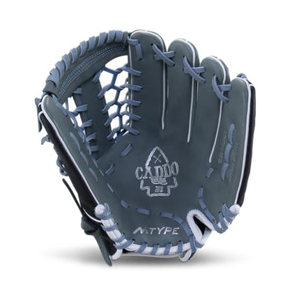MARUCCI Youth Caddo Fastpitch Glove Series - color: 12" - GRAY/COLUMBIA BLUE, style: OUTFIELD