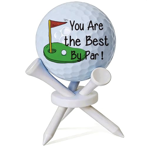 Fathers Day Golf Gifts for Men, Birthday Graduation Gift for Men Women Golfers Lovers, Husband Coworkers Boss Friend, You're the Best by Par Golf Ball Tabletop Display Stand Holders Gift Decor 3 tees