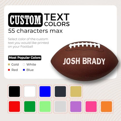 HAMMET Personalized Football - Customized Football Made with Composite Leather with Your Name or Text - Official Size Custom Gifts for Players, Coaches and Teams
